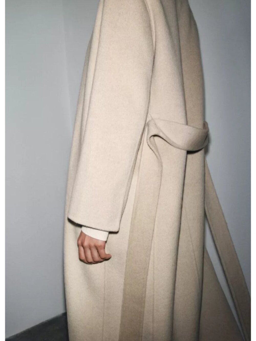 ZARA ZW COLLECTION LIMITED EDITION MINIMAL WOOL BLEND COAT - Picture 5 of 8